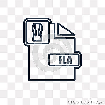 Fla vector icon isolated on transparent background, linear Fla t Vector Illustration