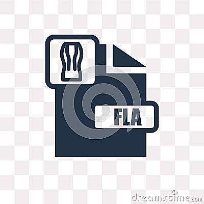 Fla vector icon isolated on transparent background, Fla transpa Vector Illustration