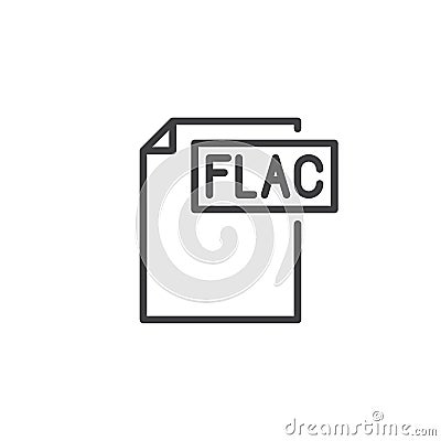 Flac format document line icon Vector Illustration