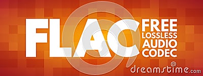 FLAC - Free Lossless Audio Codec acronym, technology concept background Stock Photo