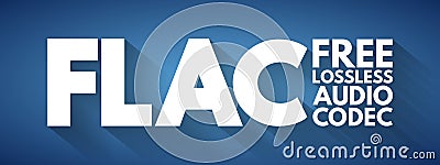 FLAC - Free Lossless Audio Codec acronym, technology concept background Stock Photo