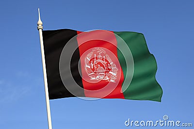 Flag of Afghanistan - Central Asia Stock Photo