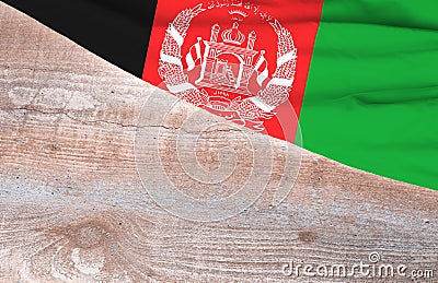 Flag Afghanistan and space for text on a wooden background Stock Photo