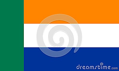 flag of Africans of European ancestry Afrikaners. flag representing ethnic group or culture, regional authorities. no flagpole. Stock Photo