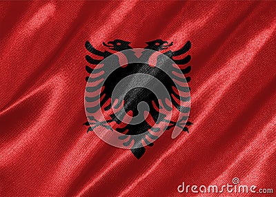 Albania Flag Stock Photo