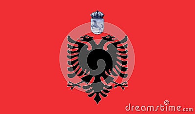 flag of Albanian peoples Cham Albanians. flag representing ethnic group or culture, regional authorities. no flagpole. Plane Stock Photo