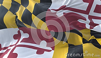 Flag of american state of Maryland, region of the United States Stock Photo