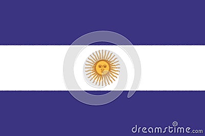Glossy glass Flag of the Argentine Confederation, represented by Buenos Aires Province Stock Photo