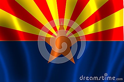 The flag of Arizona with waves Stock Photo