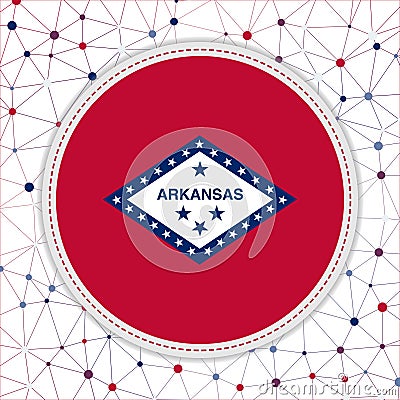 Flag of Arkansas with network background. Vector Illustration