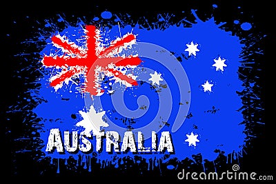 Flag of Australia from blots of paint Vector Illustration