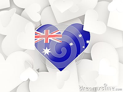 Flag of australia, heart shaped stickers Cartoon Illustration