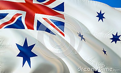 Flag of Australia naval ensign. 3D Waving flag design. The national symbol of Australia naval ensign, 3D rendering. National Stock Photo