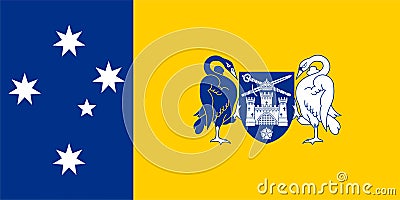 Flag of Australian Capital Territory or Federal Capital Territory Commonwealth of Australia, ACT, FCT, vertical bicolour of blue Vector Illustration