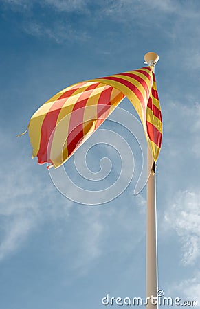 Flag autonomy Catalunya Stock Photo