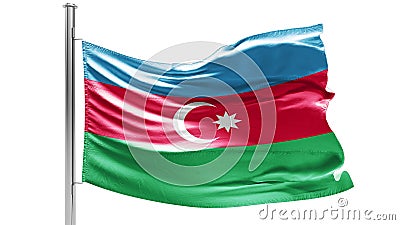 Flag of Azerbaijan on cloudy sky. Patriotism Stock Photo