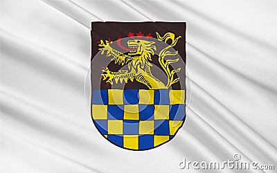 Flag of Bad Kreuznach of Rhineland-Palatinate, Germany Stock Photo