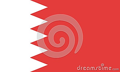 Flag of Bahrain oficial proportions and colors Vector Illustration