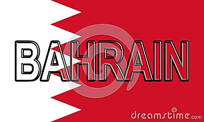 Flag of Bahrain Word. Stock Photo