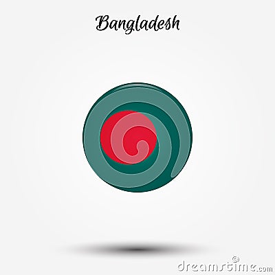Flag of Bangladesh icon Cartoon Illustration