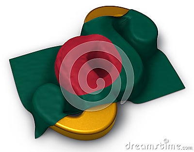 Flag of bangladesh and paragraph symbol Cartoon Illustration