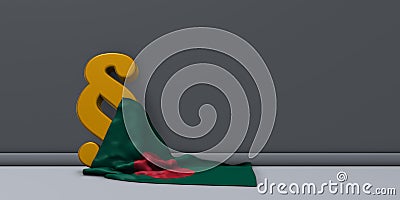 Flag of bangladesh and paragraph symbol Cartoon Illustration