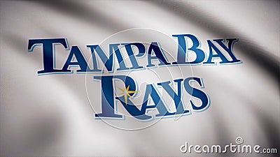 Flag of the Baseball Tampa Bay Rays, american professional baseball team logo, seamless loop. Editorial animation Editorial Stock Photo