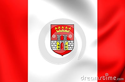 Flag of Bedzin City, Poland. Stock Photo