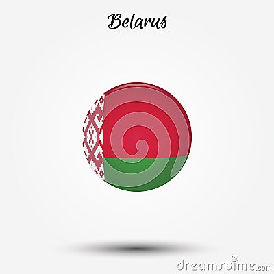 Flag of Belarus icon Cartoon Illustration