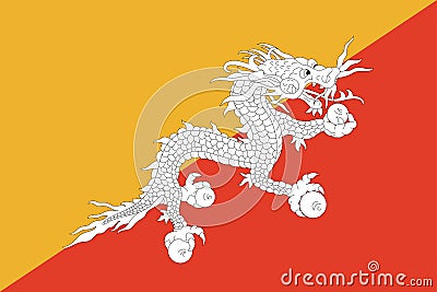 Flag of Bhutan. Stock Photo