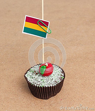 Flag of bolivia on cupcake Stock Photo