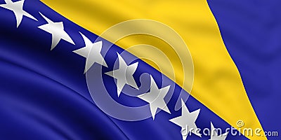 Flag Of Bosnia and Herzegovina Stock Photo