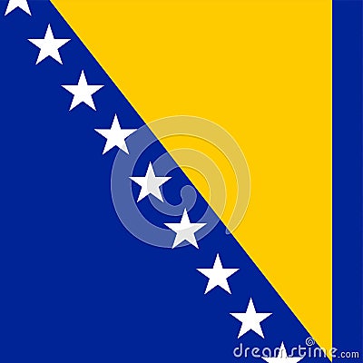 Flag of Bosnia and Herzegovina. Correct RGB colours Vector Illustration