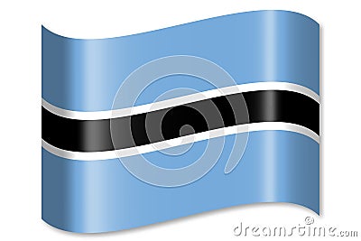 Botswana - waving country flag, shadow Stock Photo