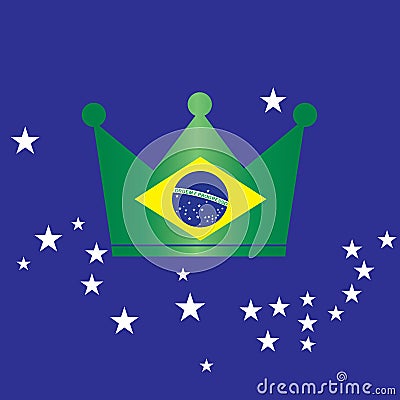 Flag of Brazil in form of crown2 Vector Illustration