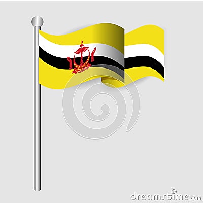 Flag of Brunei ASEAN. Association of Southeast Asian Nations and International Trade Membership. background vector Vector Illustration