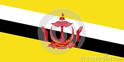 Flag of Brunei. Stock Photo