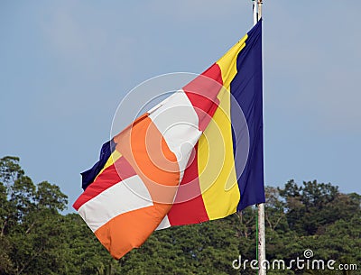 Flag of Buddhism Stock Photo