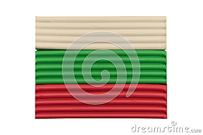 Flag of Bulgaria from plasticine isolated Stock Photo