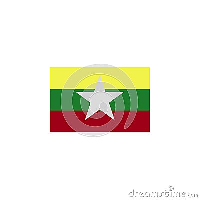 flag of Burma colored icon. Elements of flags illustration icon. Signs and symbols can be used for web, logo, mobile app, UI, UX Cartoon Illustration