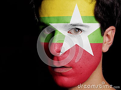 Flag of Burma Stock Photo