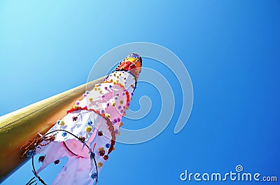 Flag Burma Style at Tai Ta Ya Monastery Stock Photo