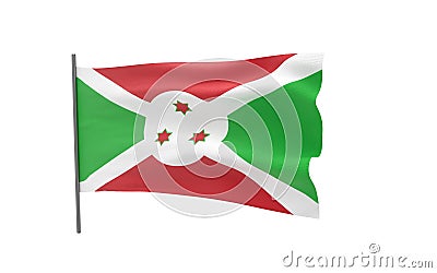 Flag of Burundi Stock Photo