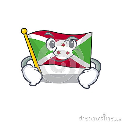 Flag burundi mascot cartoon style with Smirking face Vector Illustration