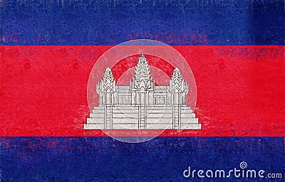 Flag of Cambodia Grunge. Stock Photo