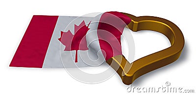 Flag of canada and heart symbol Stock Photo