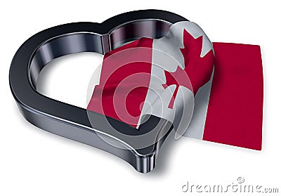 Flag of canada and heart symbol Stock Photo