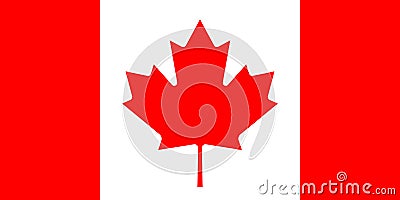 Flag of Canada in national official colors and proportions with a maple leaf, . Stock Photo