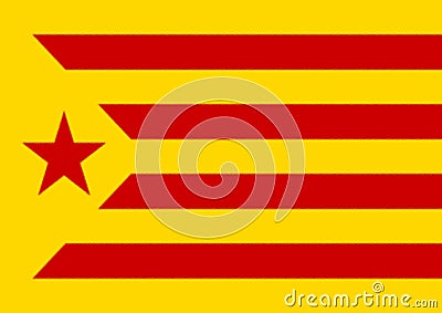 Glossy glass flag of Catalan nationalism in Spain Stock Photo