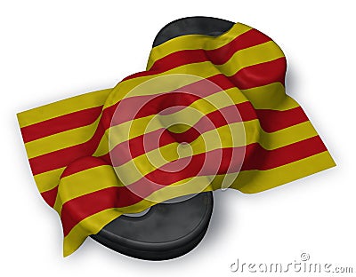 Flag of catalonia and paragraph symbol Cartoon Illustration